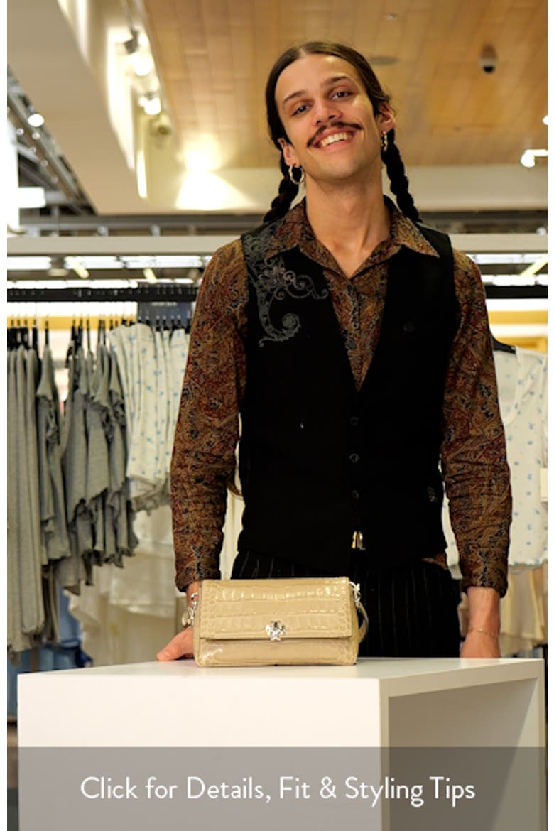 Small Charlie Croc Embossed Shoulder Bag video