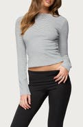 EDIKTED Loria Stripe Boat Neck Long Sleeve Top
