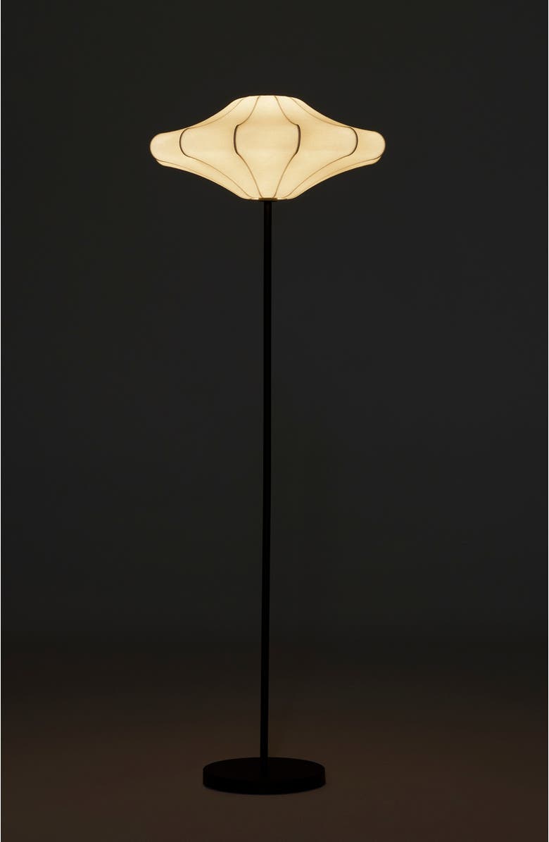 Brightech Atlas 67" Modern LED Tall Floor Lamp with Unique White Resin Shade, Bulb Included, Alternate, color, Classic Black
