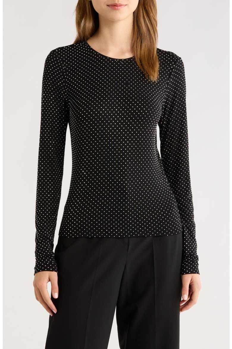 The Rhinestone Jersey Top, Main, color, BLACK