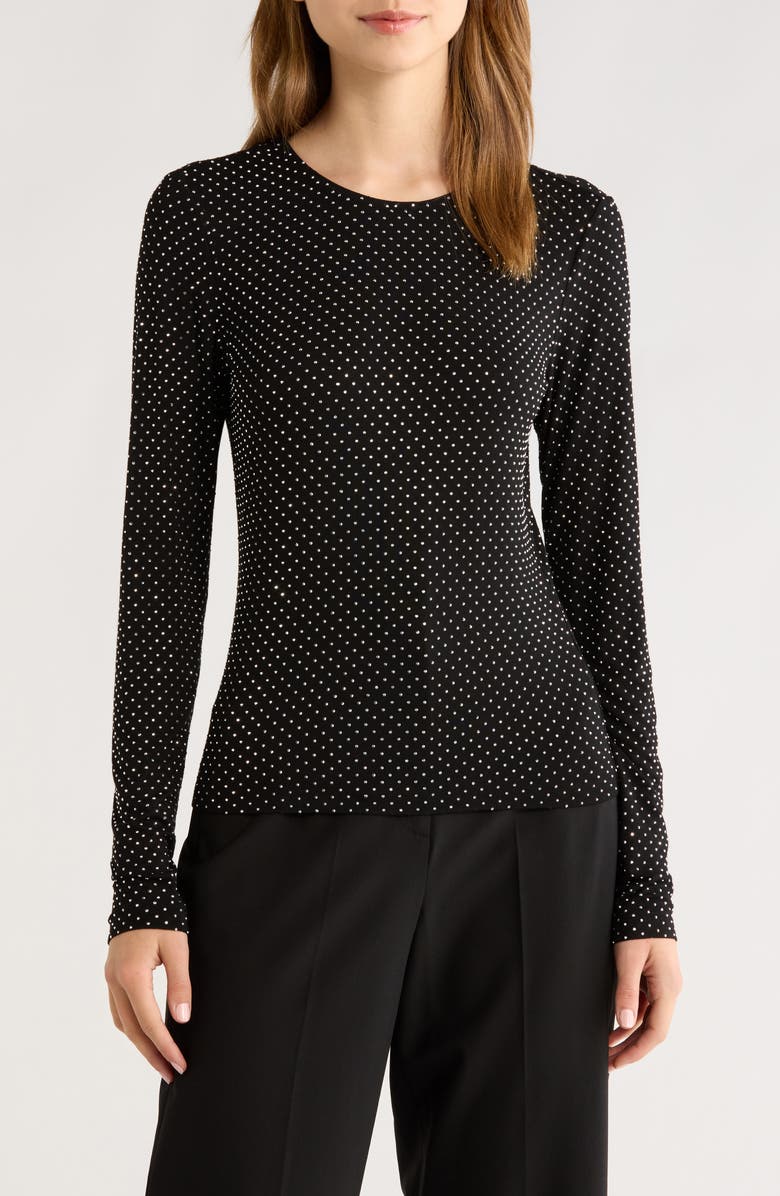 FRAME The Rhinestone Jersey Top, Main, color, Black