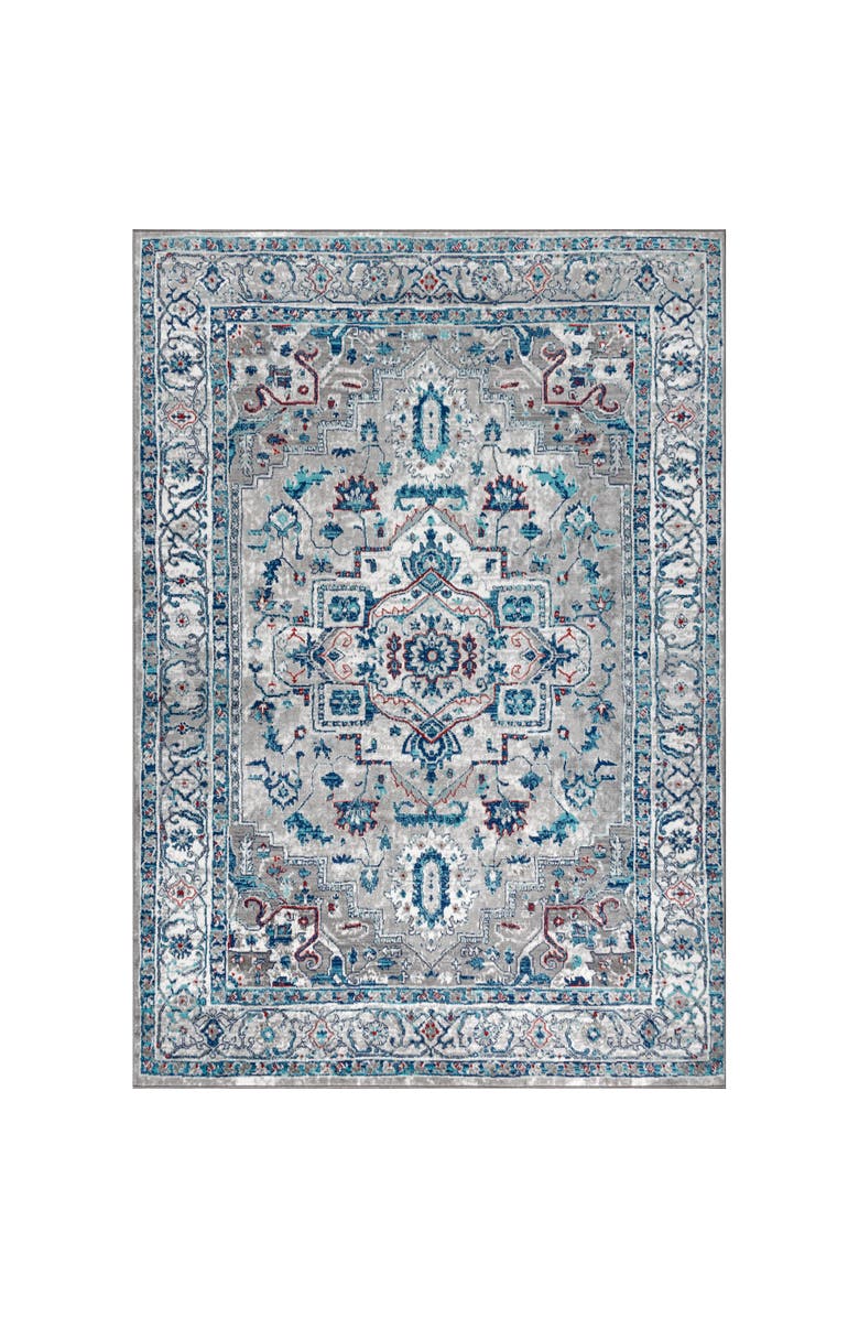 JONATHAN Y Modern Persian Vintage Medallion Area Rug, Alternate, color, Light Gray/Blue