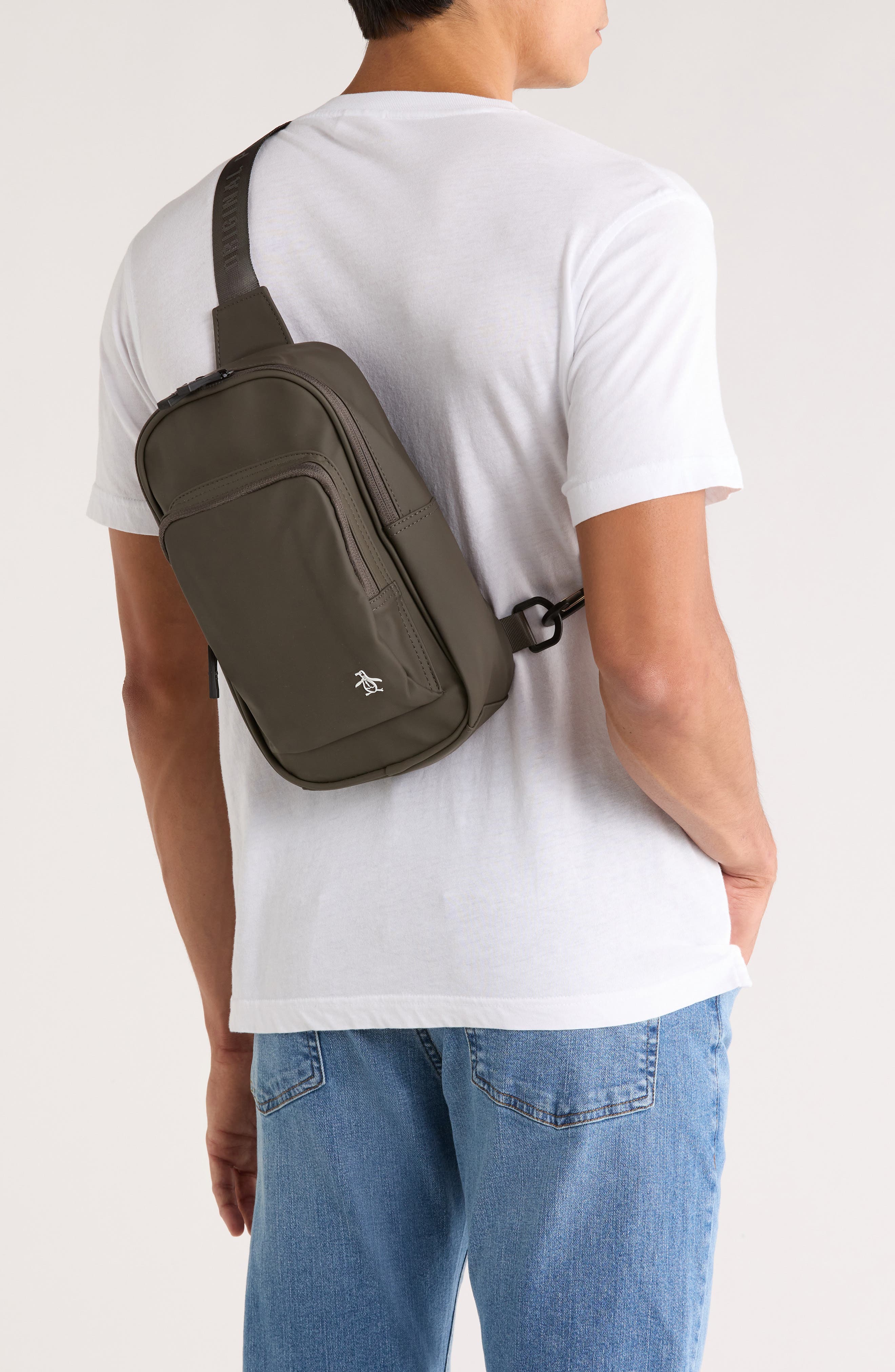 Original Penguin Sling Crossbody Bag, Alternate, color, Grey