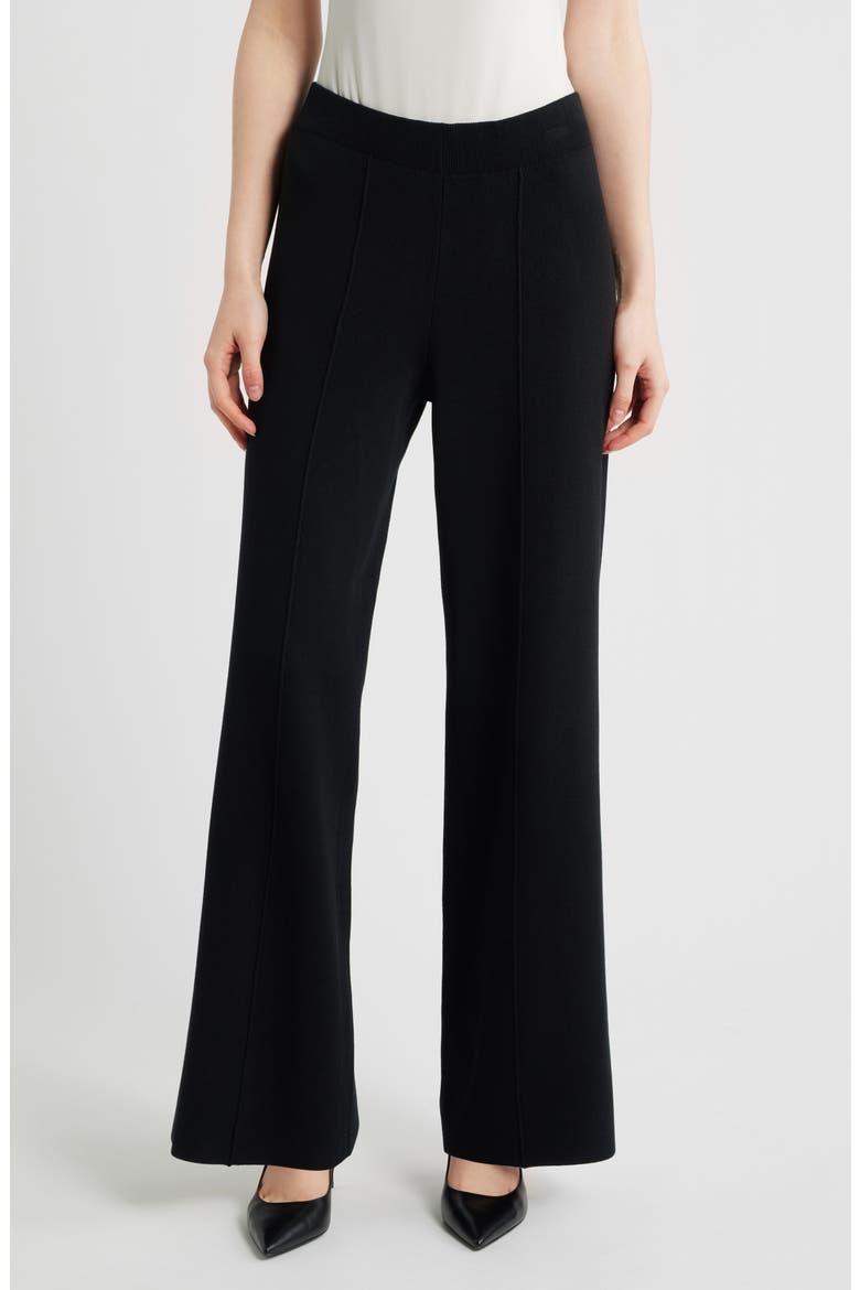 Wide Leg Sweater Pants, Main, color, BLACK