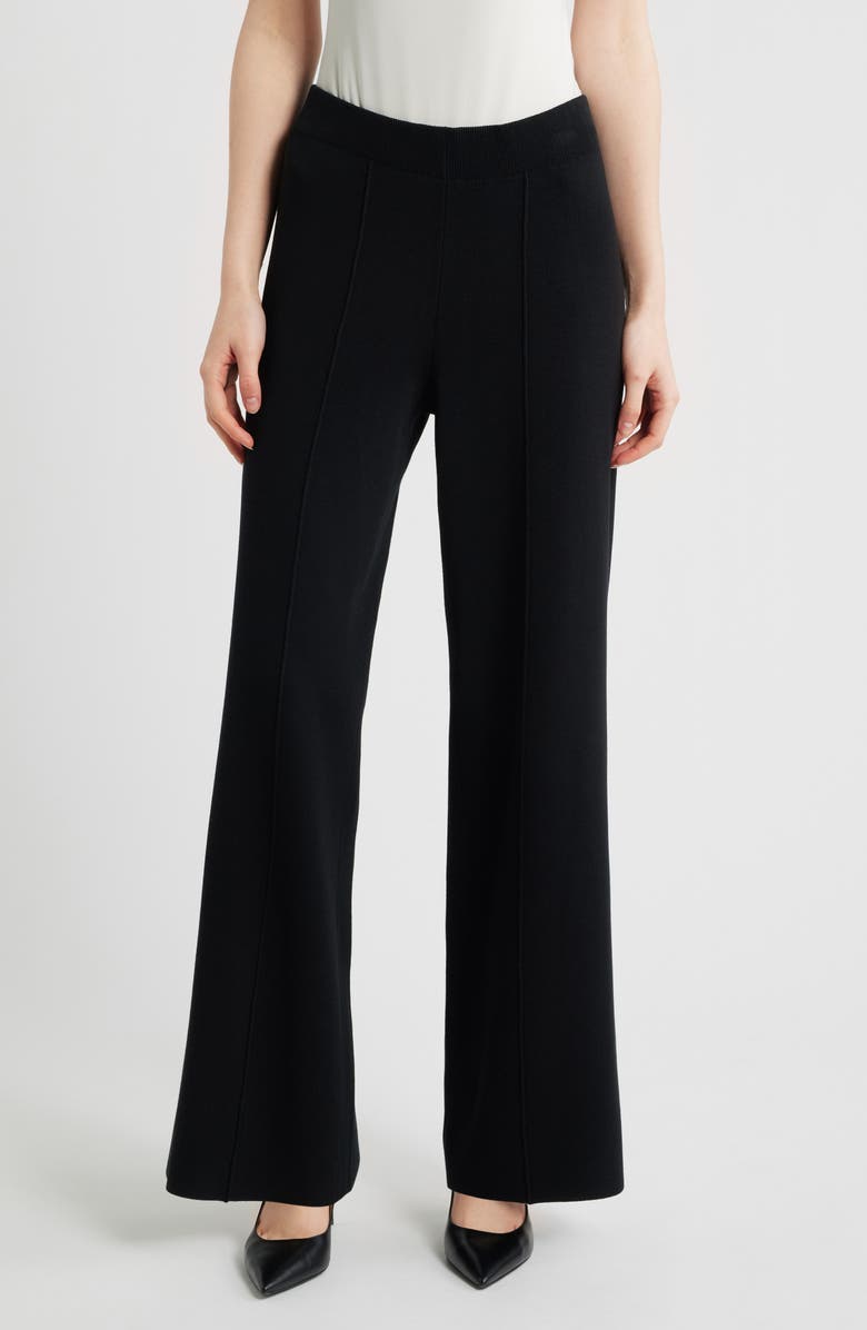 Tahari ASL Wide Leg Sweater Pants, Main, color, Black