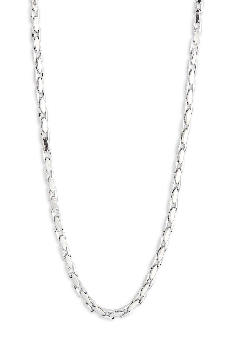 Men's Stainless Steel Marquis Link Chain Neckalce, Alternate, color, STAINLESS