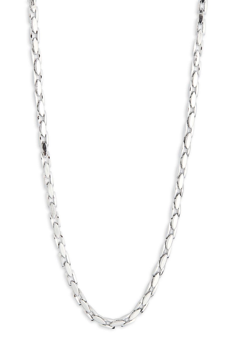 NORDSTROM RACK Men's Stainless Steel Marquis Link Chain Neckalce, Alternate, color, Stainless