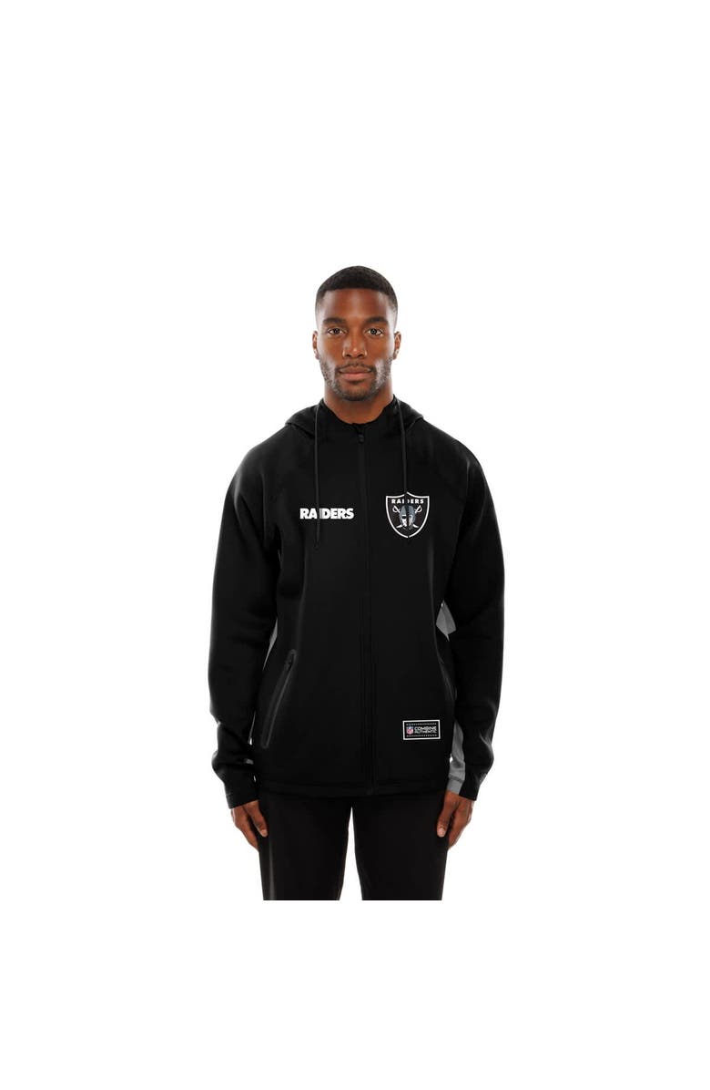 New Era Men's New Era Black Las Vegas Raiders Combine Authentic Raglan Scuba Full-Zip Hoodie, Alternate, color, Black
