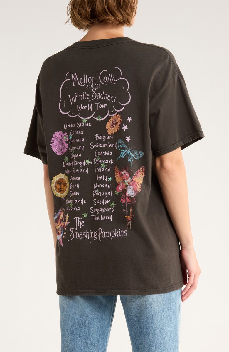 Merch Traffic The Smashing Pumpkins Celestial Graphic T-Shirt, Alternate, color, Black Pigment Dye