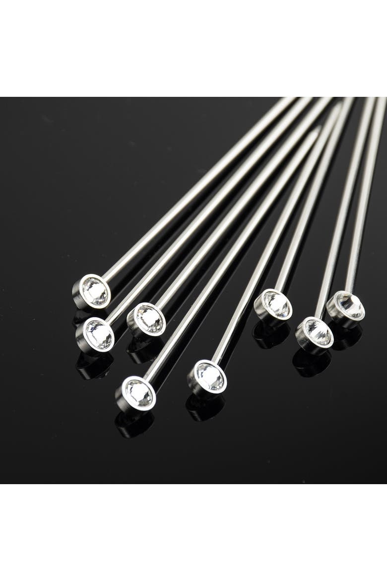 Diamond Crystal Cocktail Picks, Alternate, color, Silver