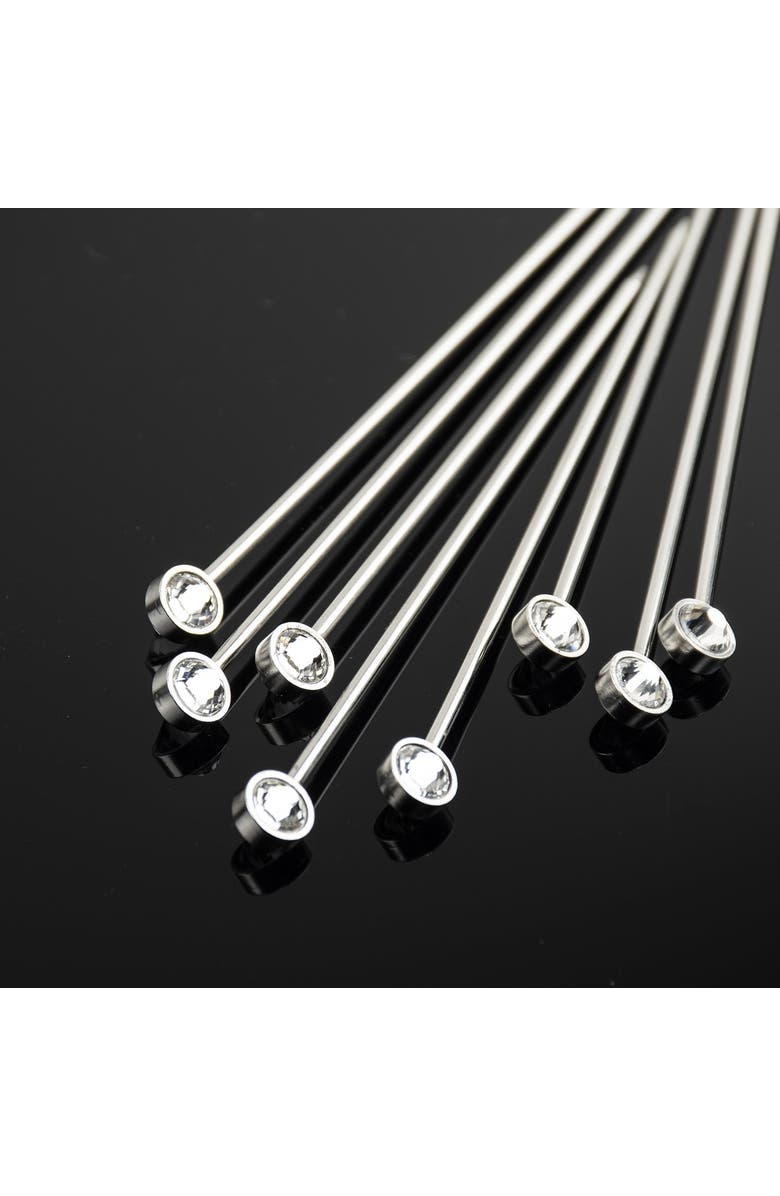 Prince of Scots Diamond Crystal Cocktail Picks, Alternate, color, Silver