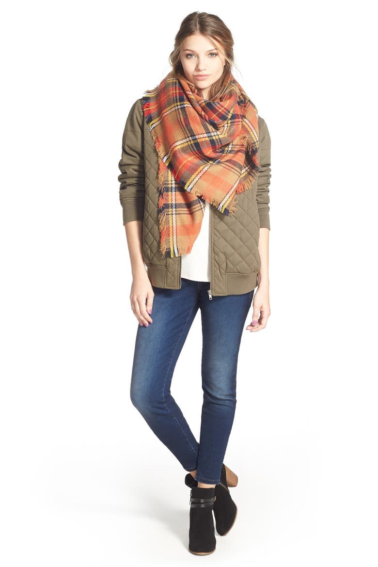 Quilted Bomber Jacket, Alternate, color, OLIVE