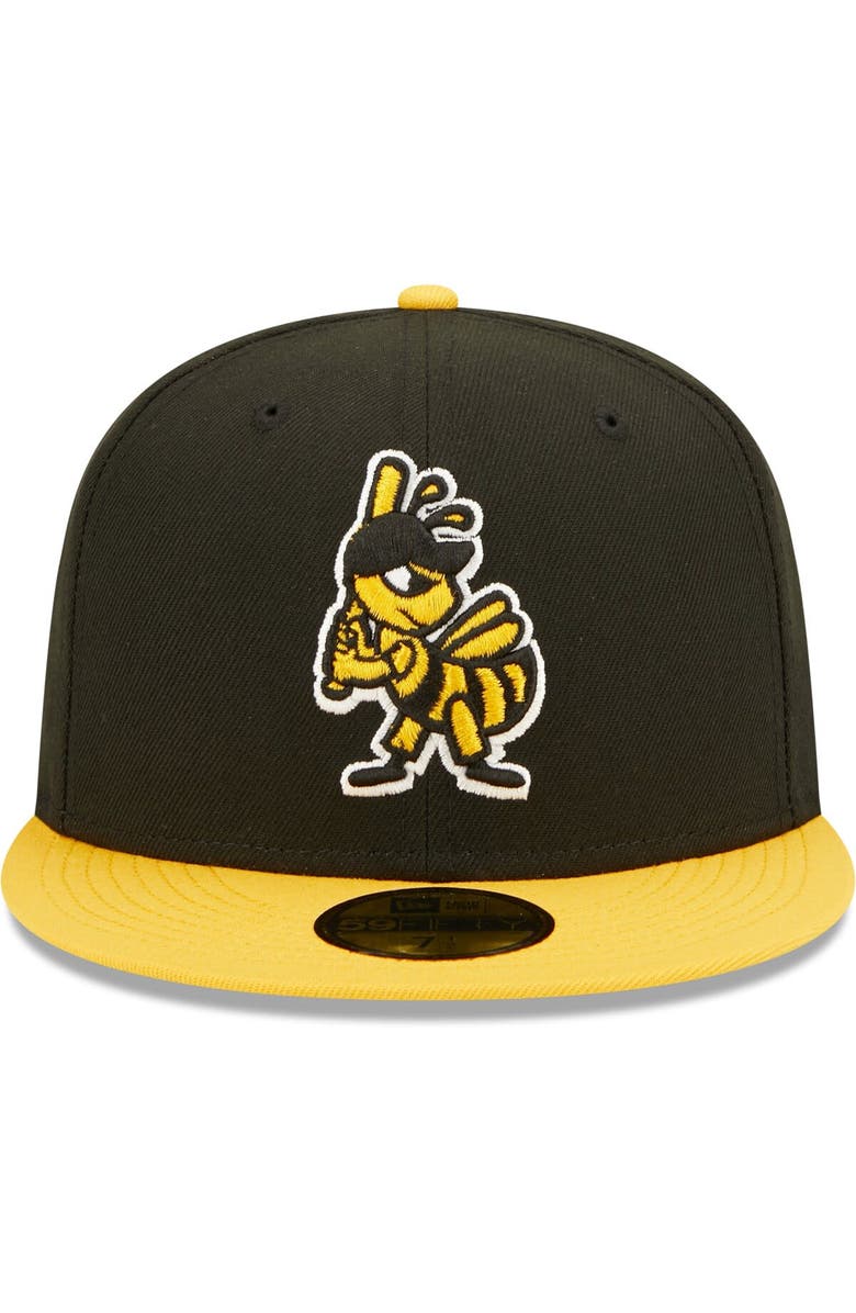 New Era Men's New Era Black Salt Lake Bees Alternate Logo 2 Authentic Collection 59FIFTY Fitted Hat, Alternate, color, 