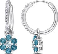 Julianna B. Gemstone & Diamond Floral Earrings 10K