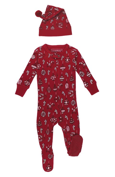 Kids' Holiday Thermal Footie & Cap Set