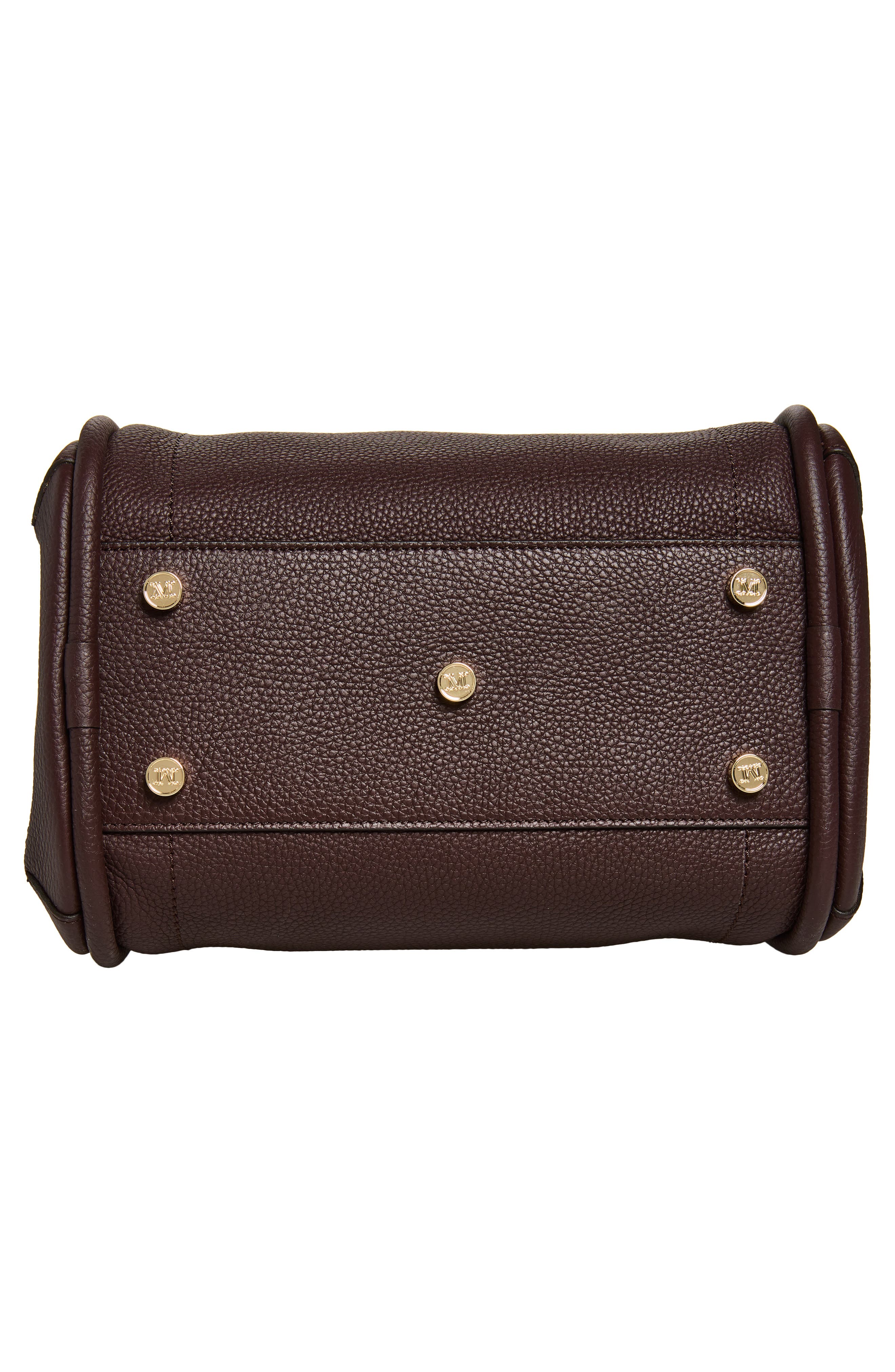 Max Mara Marine Grained Leather Tote, Alternate, color, Bordeaux