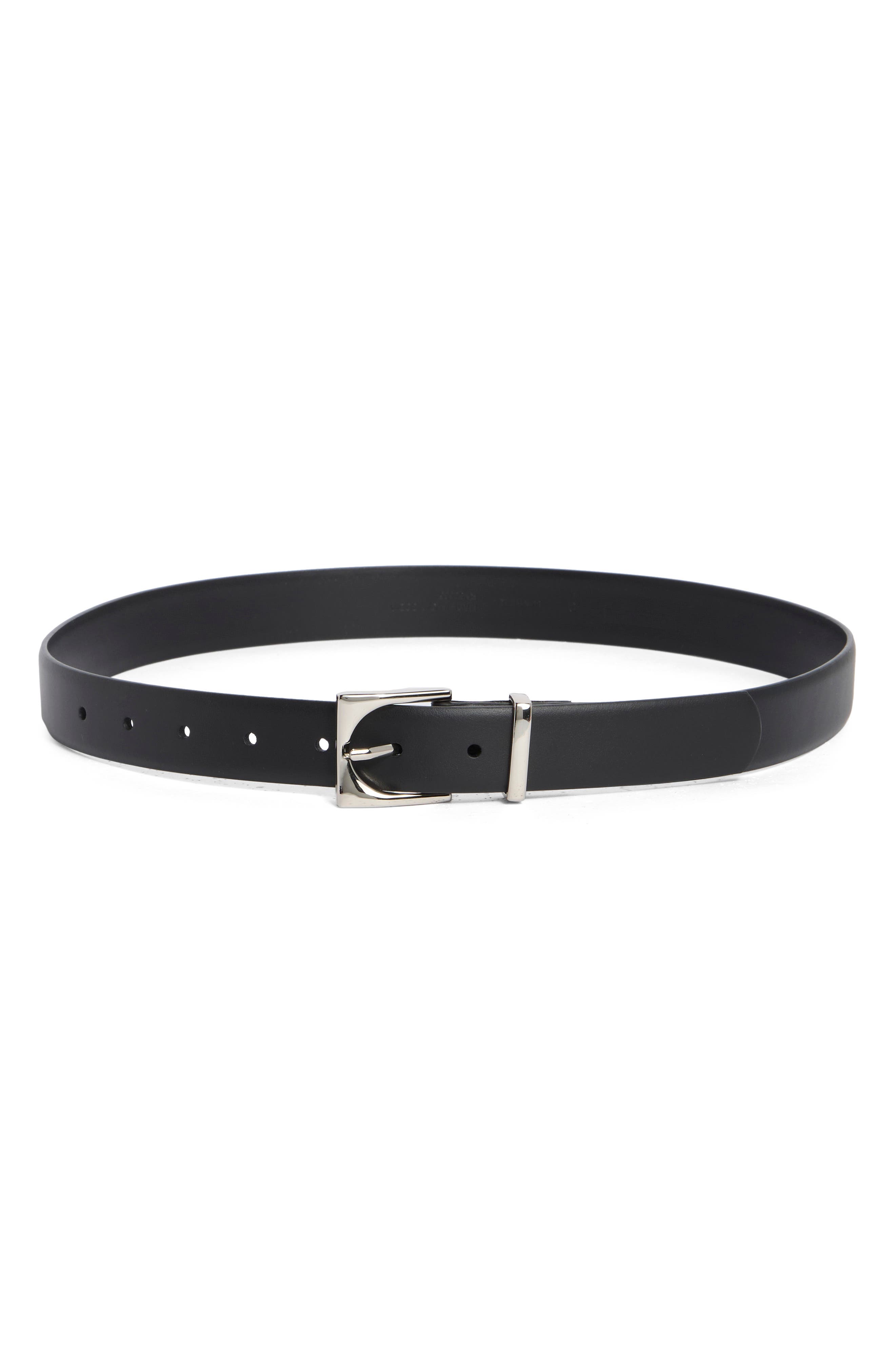 NORDSTROM RACK Square Buckle Leather Belt