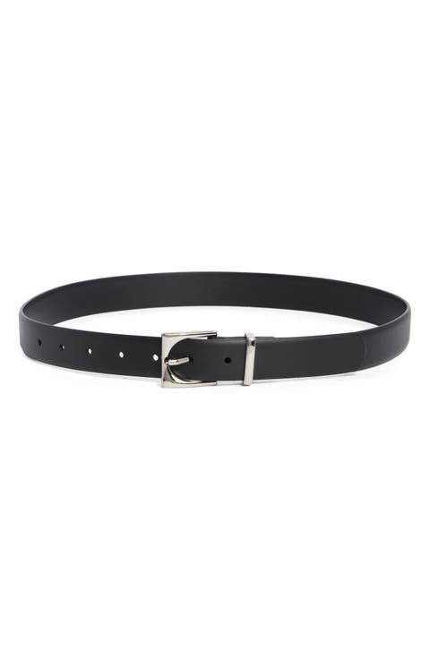Square Buckle Leather Belt