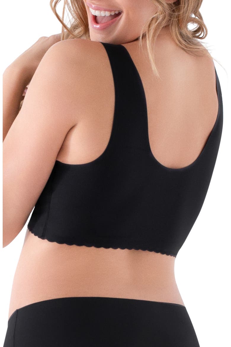 No-Wire Comfy Seamless V-Neck Bra, Alternate, color, BLACK
