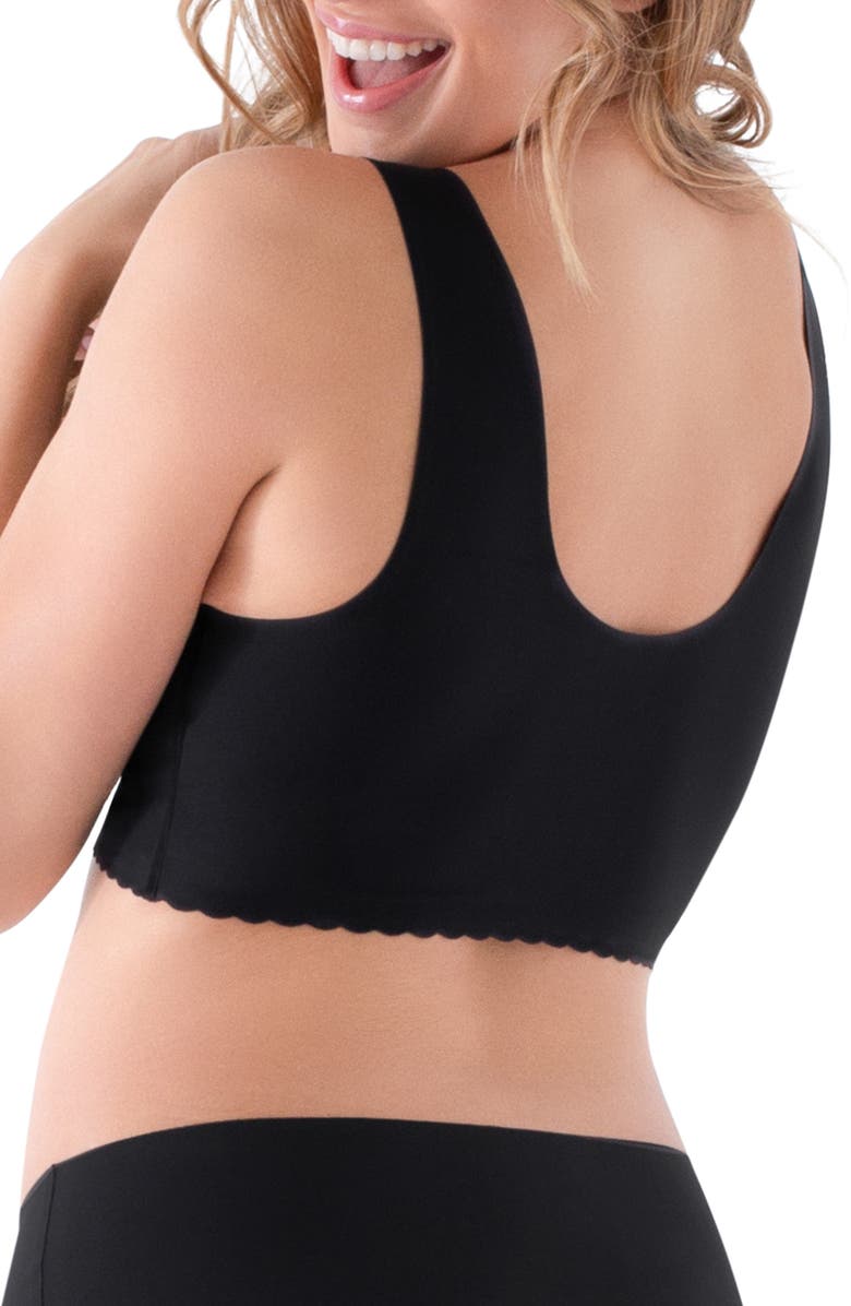 Belly Bandit<sup
®</sup
No-Wire Comfy Seamless V-Neck Bra, Alternate, color, Black