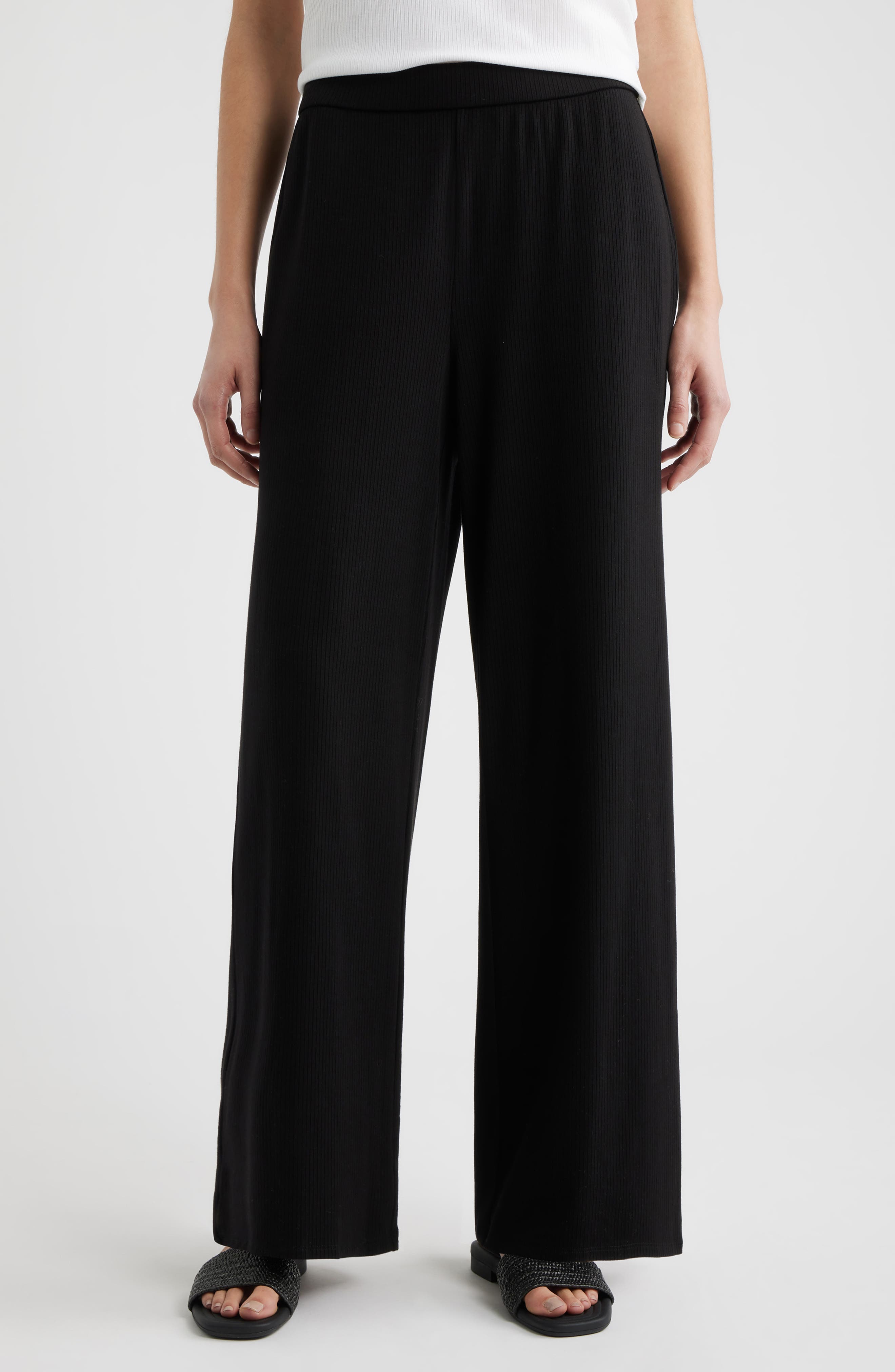 Rib Wide Leg Pants