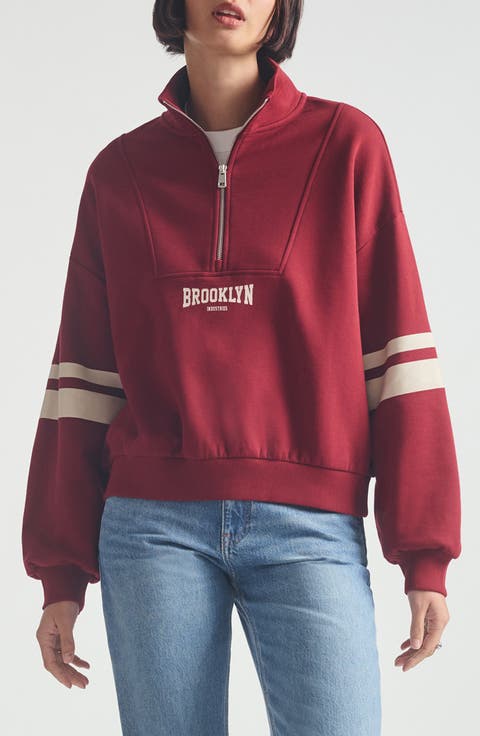 Oversize Half Zip Cotton Sweatshirt
