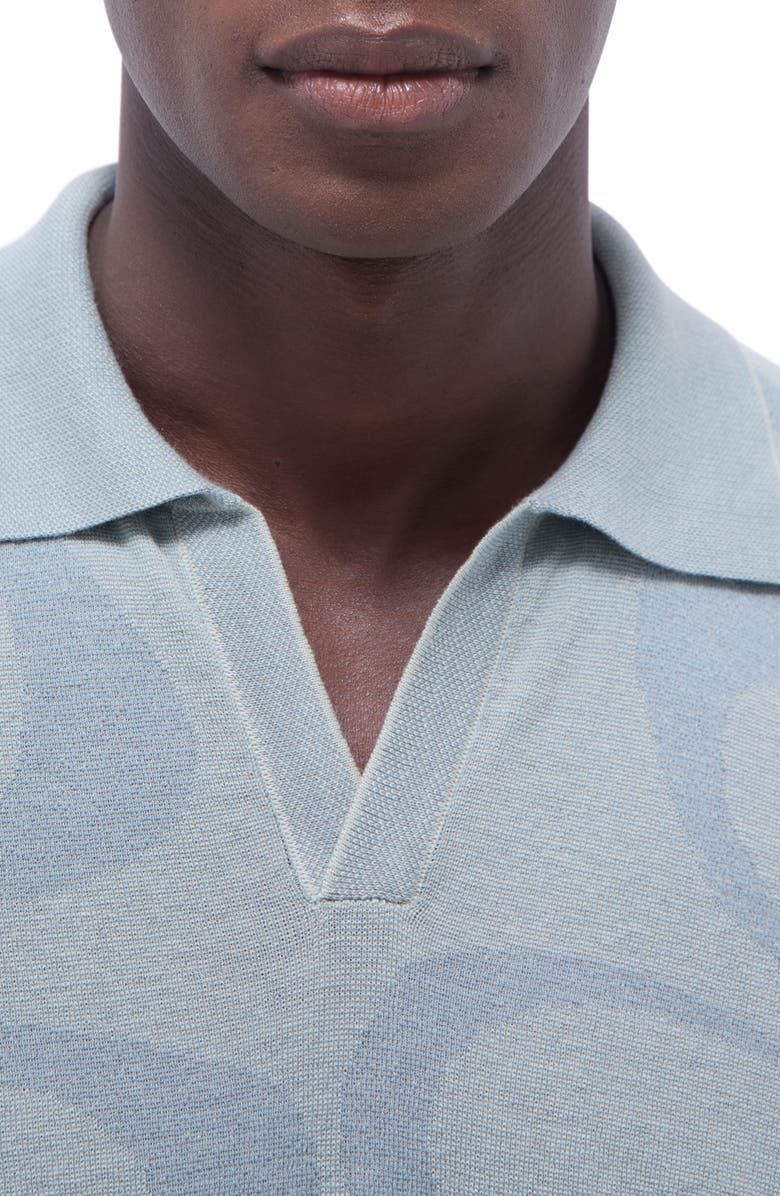 Bugatchi Johnny Collar Cotton & Silk Polo Sweater, Alternate, color, Mint