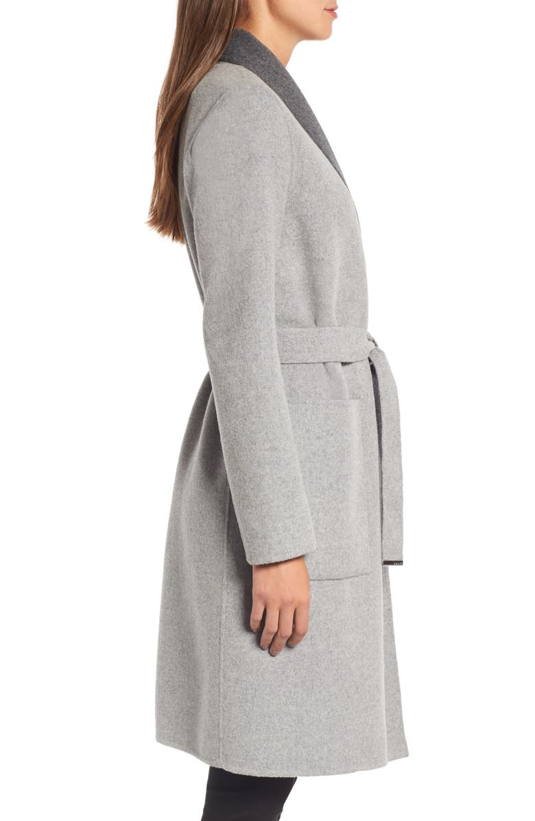Soia & Kyo Double Face Wool Blend Long Wrap Coat, Alternate, color, 