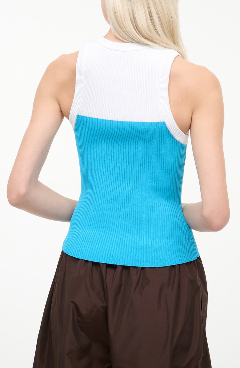 STAUD Malia Shark Graphic Rib Knit Tank, Alternate, color, Great White