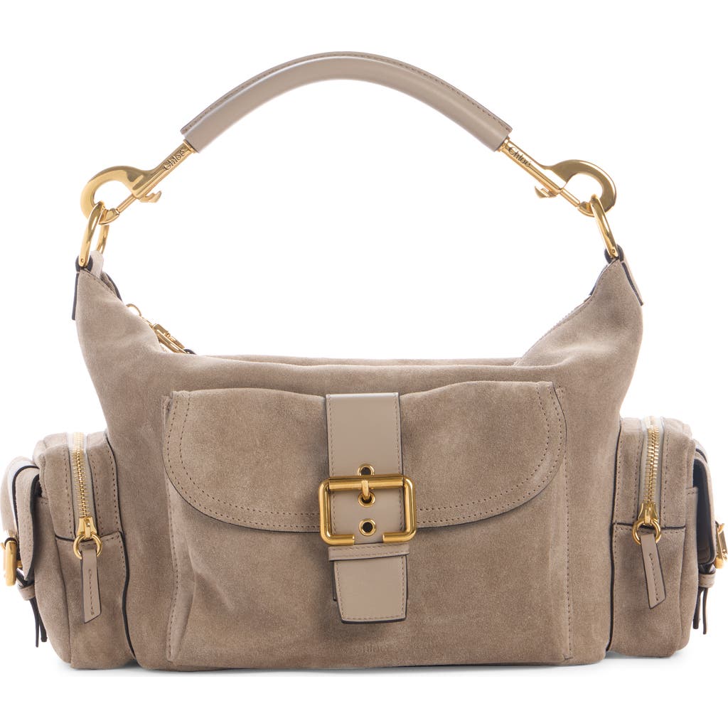 Chloé Womens Chloe Camera Medium Suede Cross-body Bag In Motty Grey