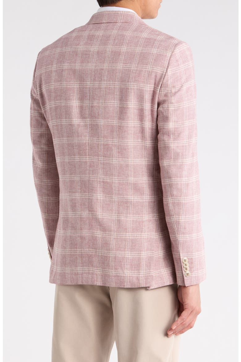 Pink Windowpane Plaid Linen & Cotton Sport Coat, Alternate, color, PINK