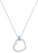 The Lovery Fine Jewelry Baguette Blue Topaz Open Heart Necklace