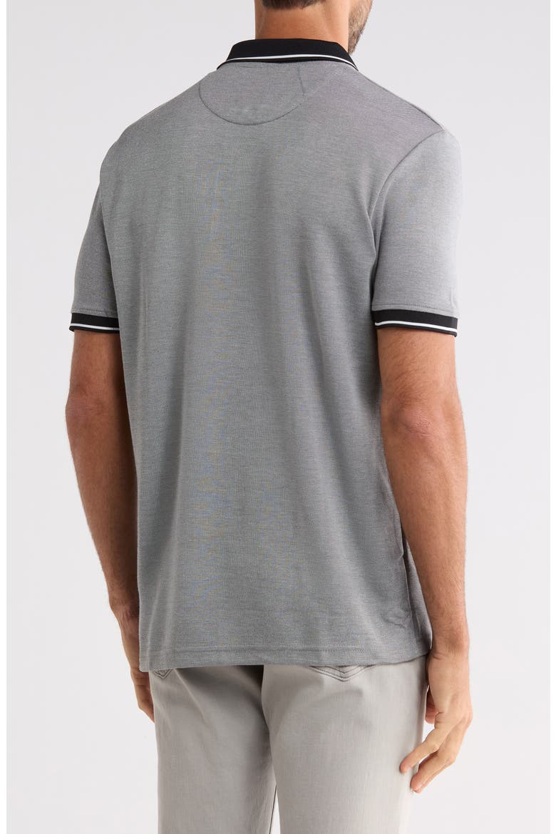 Contrast Trim Polo, Alternate, color, BLACK HEATHER