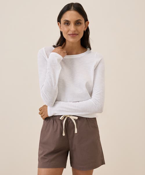 Pact Organic Cotton Featherweight Slub Long Sleeve Tee In White