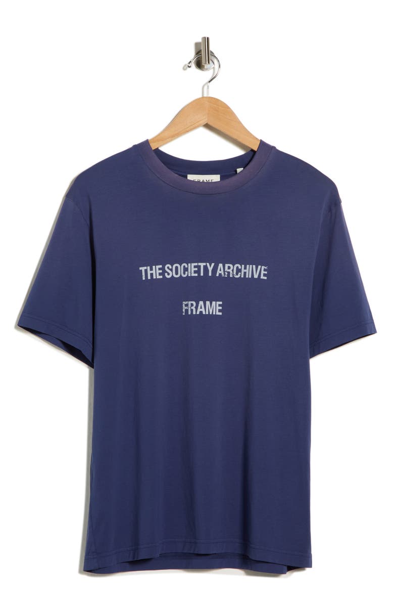 FRAME Soa Cotton Graphic Print T-Shirt, Main, color, Dark Navy