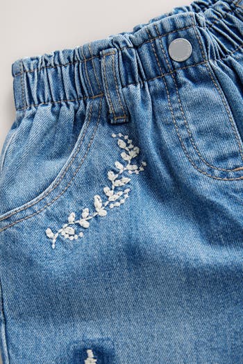 Kids' Flower Embroidered Jeans
