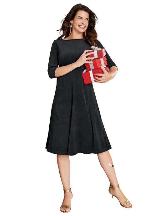 Velour Swing Drape Dress