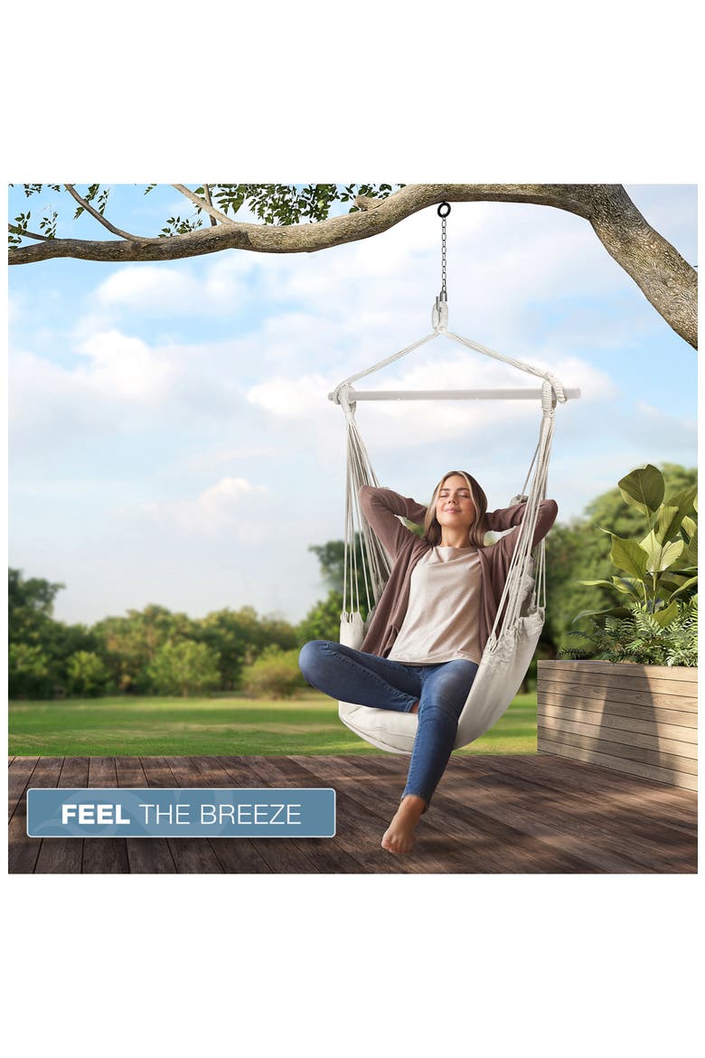 Hanging Rope Hammock Swing Chair, Alternate, color, WHITE