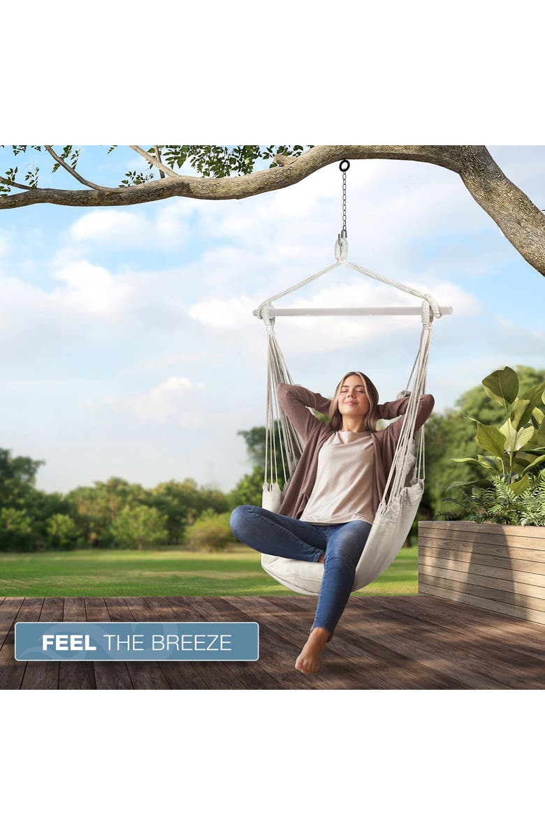 SORBUS Hanging Rope Hammock Swing Chair, Alternate, color, White