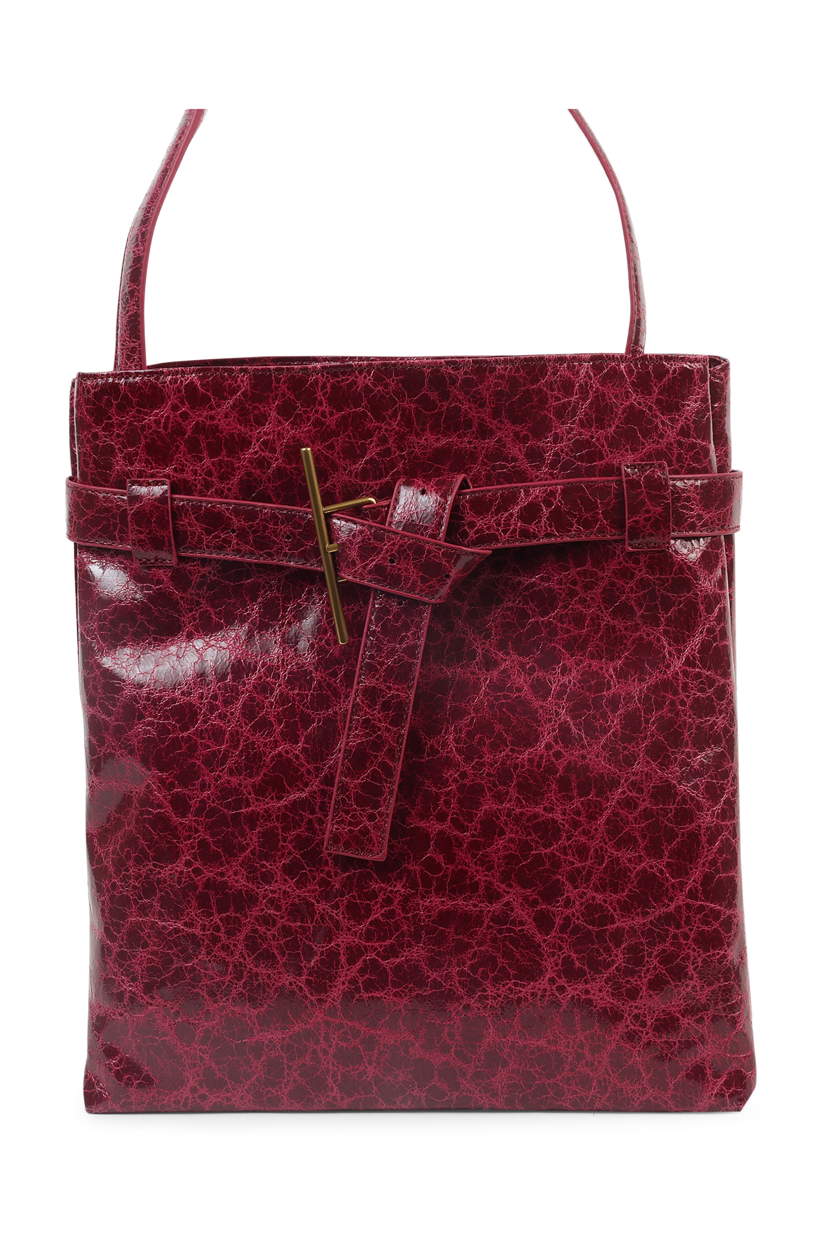 Dolce Vita North/South Crinkle Shoulder Bag, Alternate, color, Burgundy