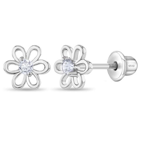 Spring Cubic Zirconia Flower Earrings