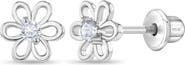In Season Jewelry Spring Cubic Zirconia Flower Earrings