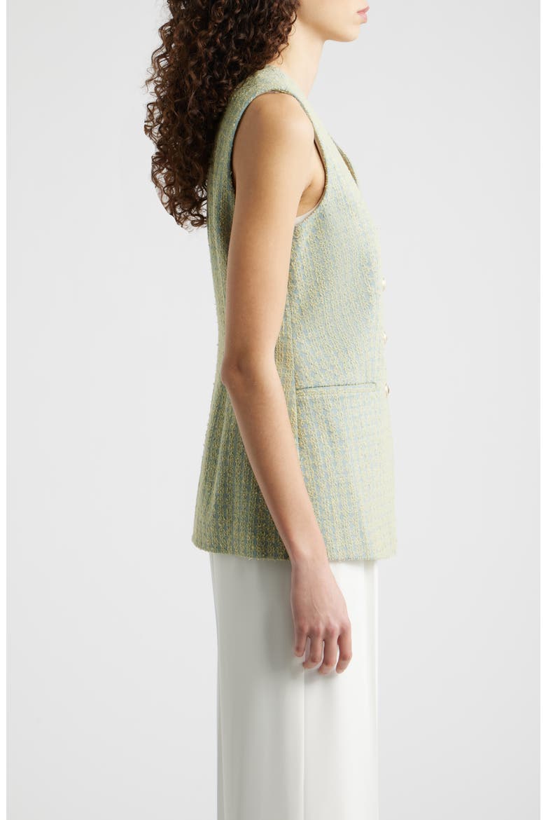 The Abigail Cotton Tweed Vest, Alternate, color, DENIM BLUE/ GOLDEN HOUR