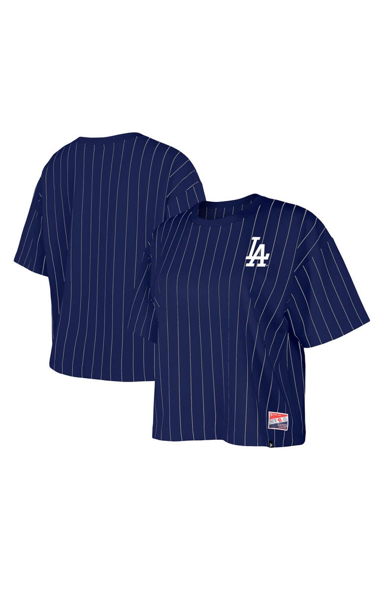 New Era Women's New Era Royal Los Angeles Dodgers Boxy Pinstripe T-Shirt, Alternate, color, 