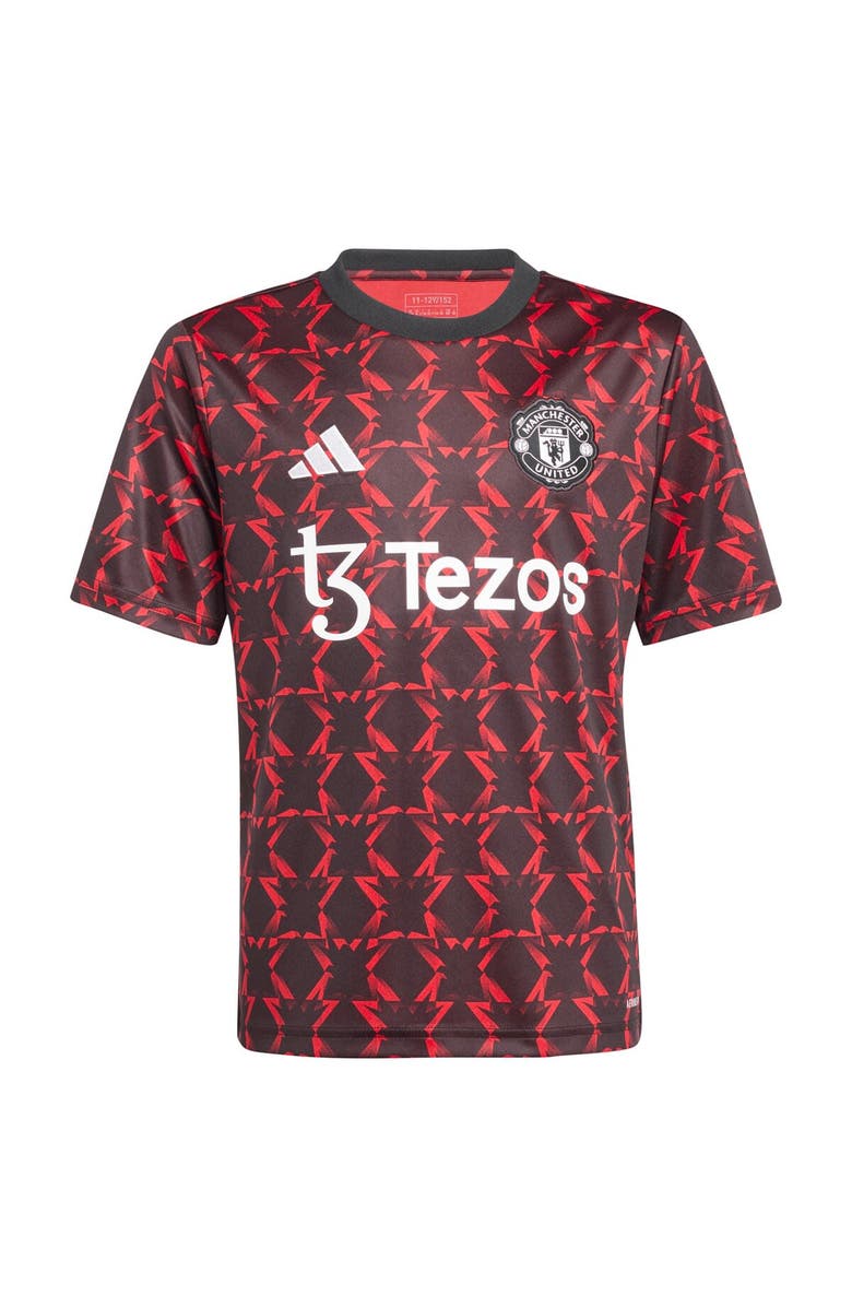 adidas Youth adidas Black Manchester United 2024/25 Pre-Match Top, Alternate, color, Black