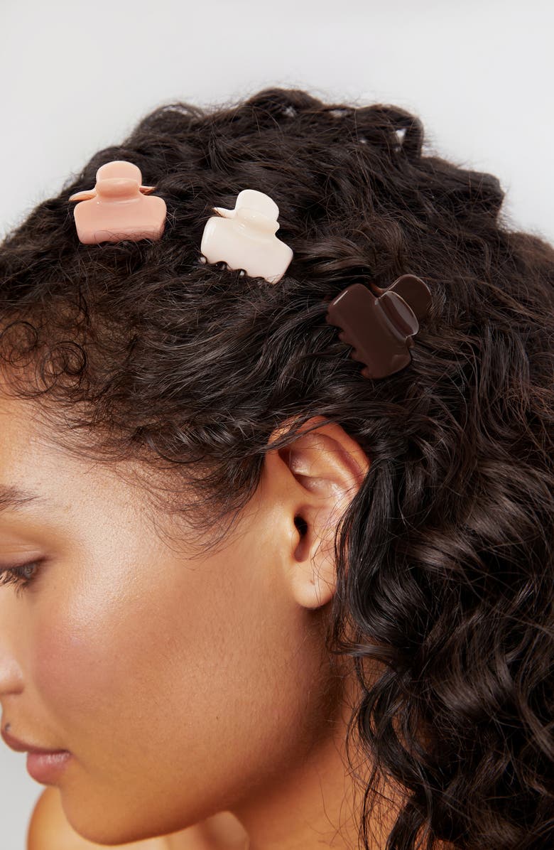 Kitsch Mini Puffy 8-Piece Assorted Claw Clips Set, Alternate, color, Rosewood