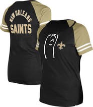 New Era Women's New Era Black New Orleans Saints Lace-Up Raglan T-Shirt