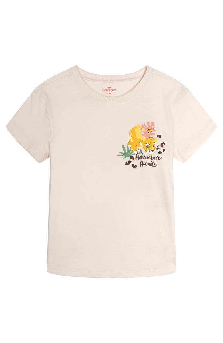 Disney Lion King 2-Piece T-Shirt and Bike Shorts Set, Alternate, color, Simba Mufasa Beige