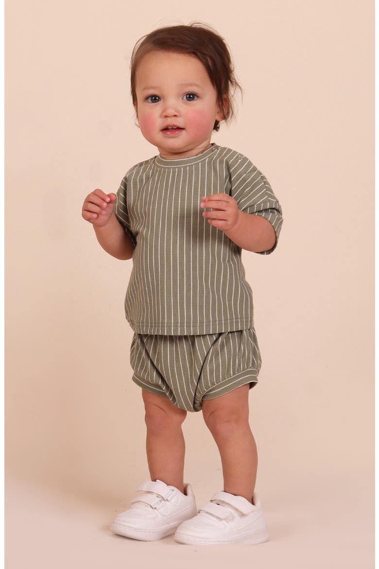 Stripe Rib Top & Bloomers Set, Alternate, color, GREEN