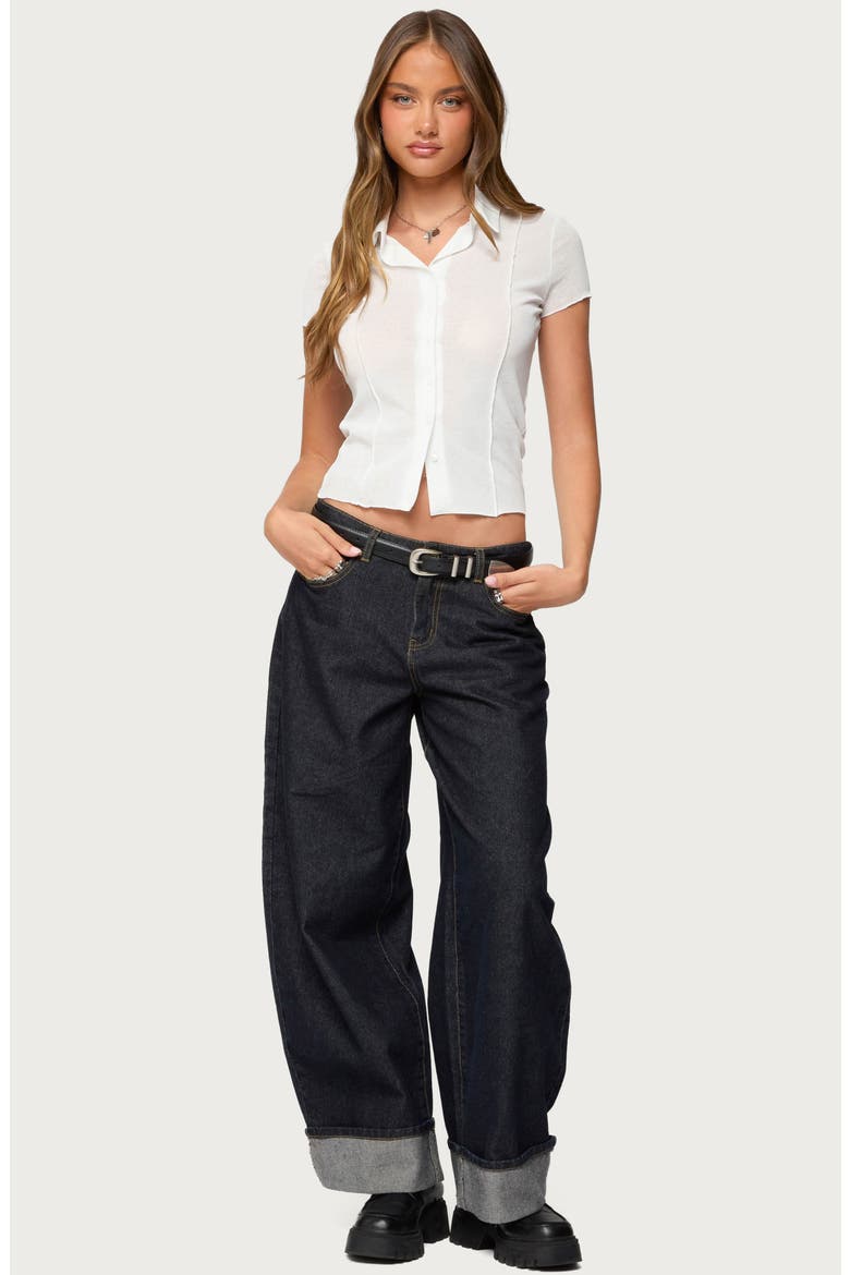 Geena Semisheer Button-Up Shirt, Alternate, color, WHITE
